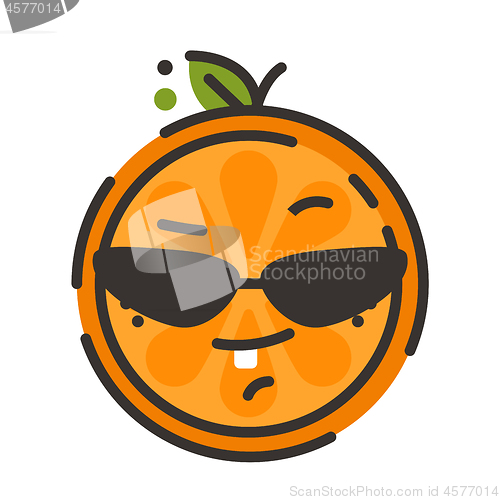 Image of Emoji - cool orange with sunglasses. Isolated vector.