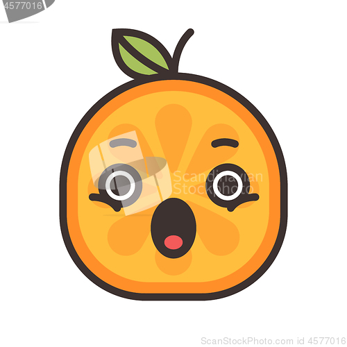 Image of Emoji - scream orange smile. Isolated vector.