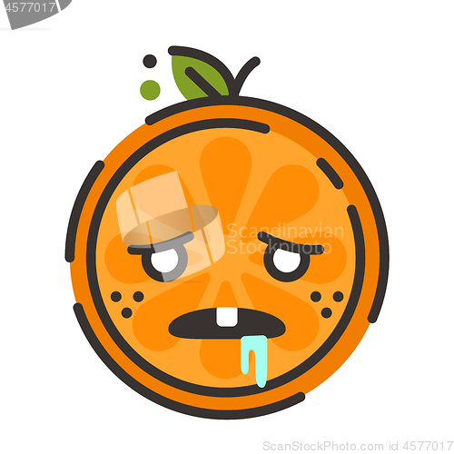 Image of Emoji - crazy orange. Isolated vector.