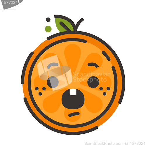 Image of Emoji - scream orange smile. Isolated vector.