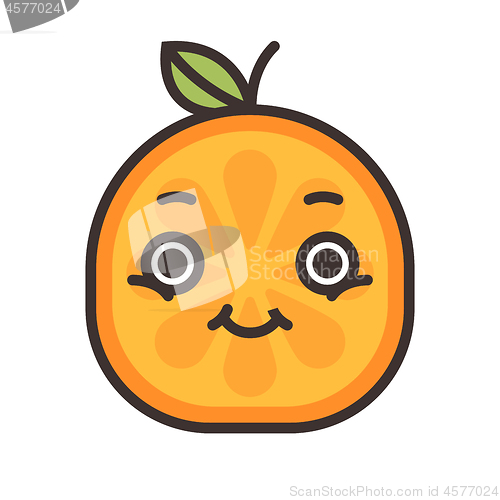 Image of Emoji - orange with happy smile. Isolated vector.