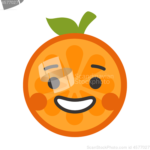 Image of Emoji - laughing orange smile. Isolated vector.