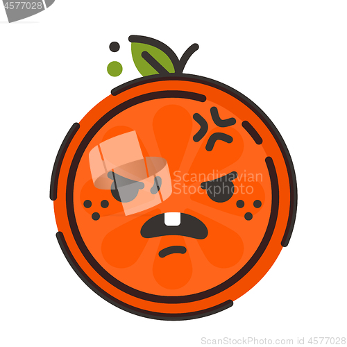 Image of Emoji - furious orange. Isolated vector.