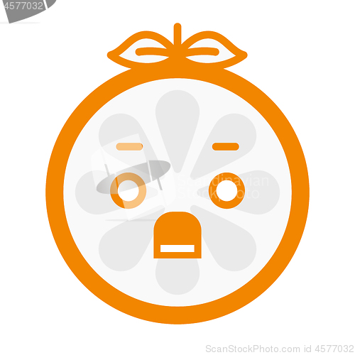 Image of Emoji - shock orange smile. Isolated vector.