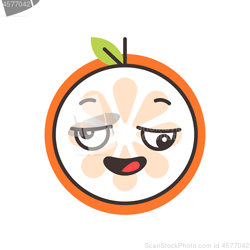 Image of Emoji - crazy orange. Isolated vector.