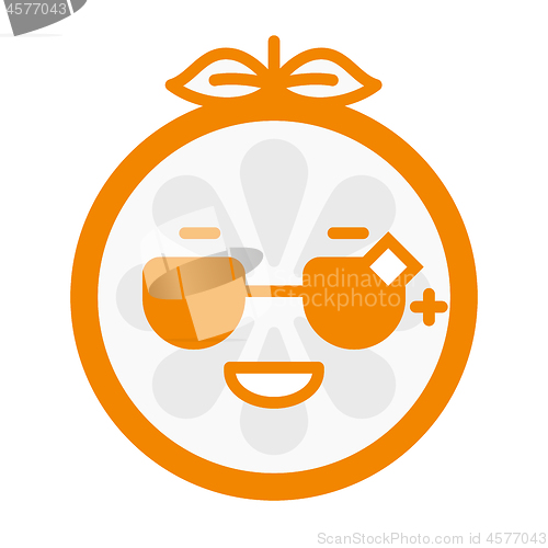 Image of Emoji - cool orange with sunglasses. Isolated vector.