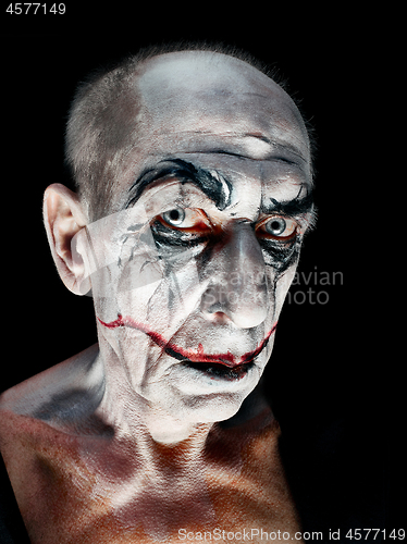 Image of Bloody Halloween theme: crazy maniak face
