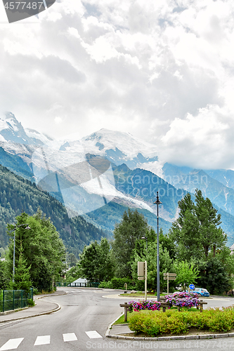 Image of Street view of Chamonix town, France