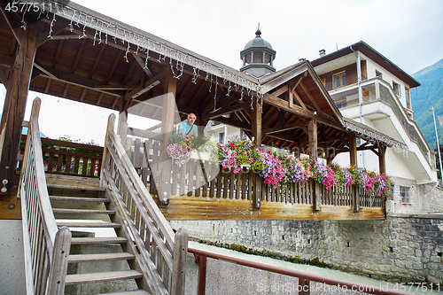 Image of Street view of Chamonix town, France