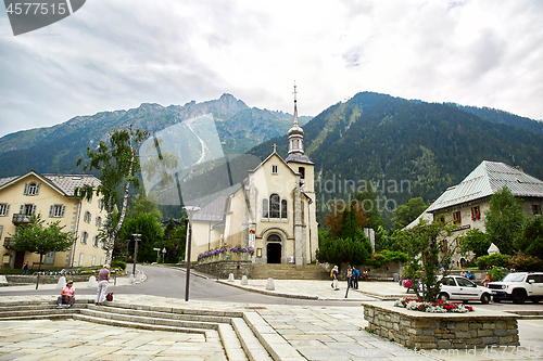 Image of Street view of Chamonix town, France