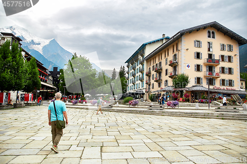 Image of Street view of Chamonix town, France