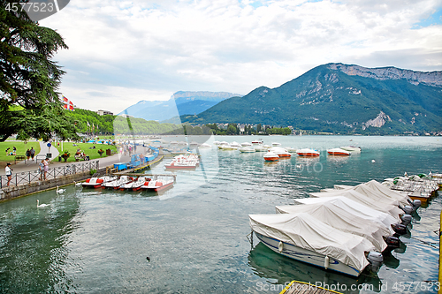 Image of Panoramic view of Lake Annecy in France