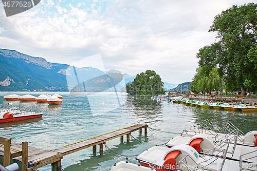 Image of Panoramic view of Lake Annecy in France