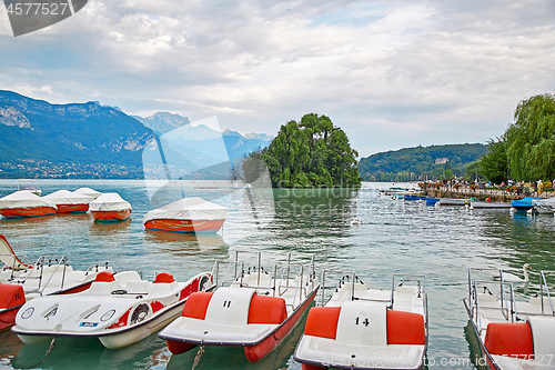 Image of Panoramic view of Lake Annecy in France