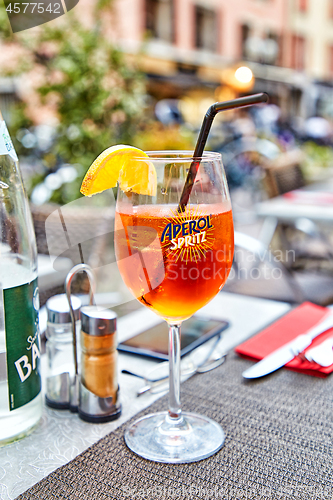 Image of Glass of Aperol Spritz cocktail