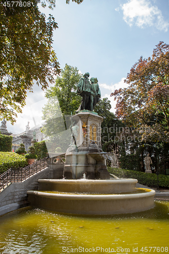 Image of Statue of Egmont and Hoorne on Petit Sablon Square in Brussels