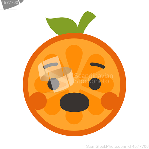 Image of Emoji - scream orange smile. Isolated vector.