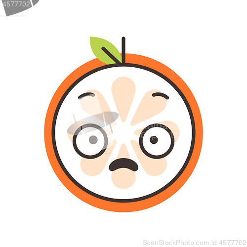 Image of Emoji - shock orange smile. Isolated vector.