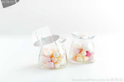 Image of close up of jars with marshmallows