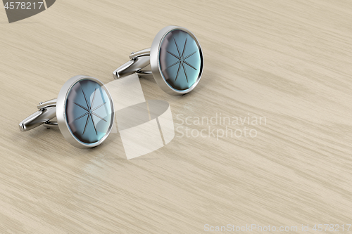 Image of Silver cufflinks with gemstone