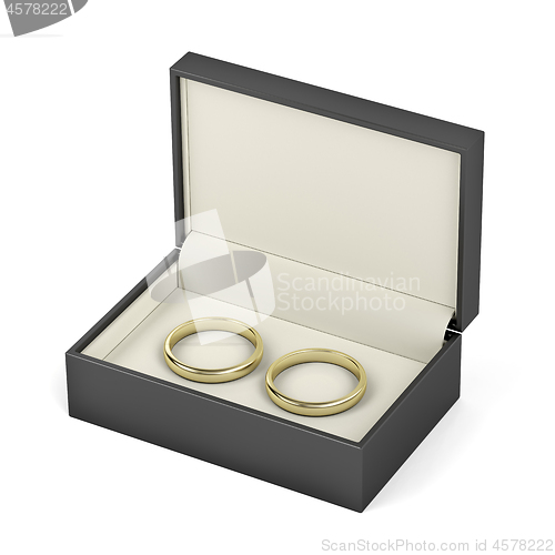 Image of Box with gold wedding rings