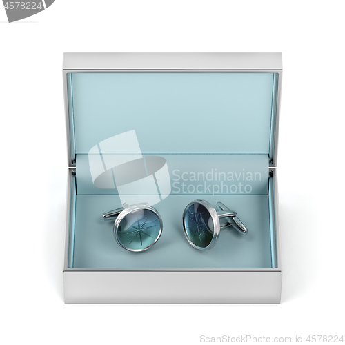 Image of Box with silver cufflinks