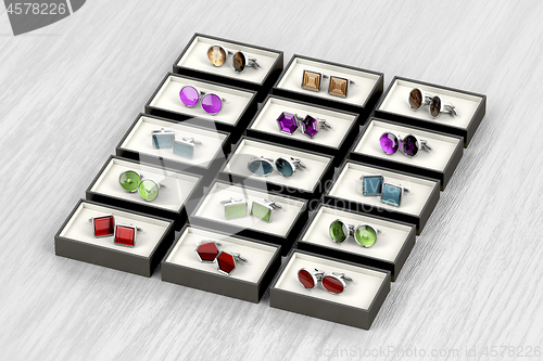 Image of Group of different cufflinks
