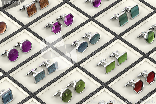 Image of Different designs of cufflinks 
