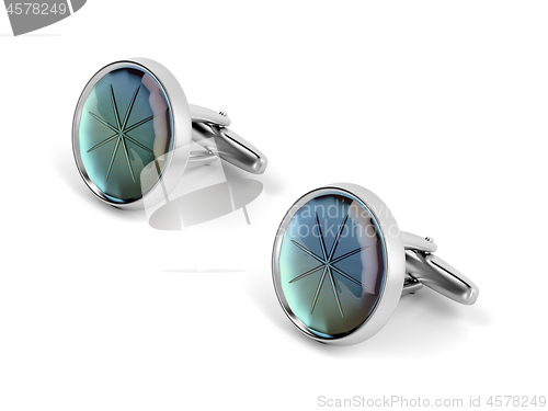 Image of Silver cufflinks on white