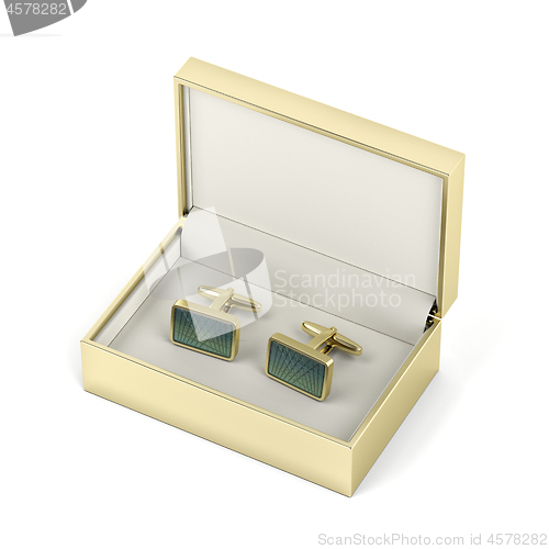 Image of Golden box with cufflinks
