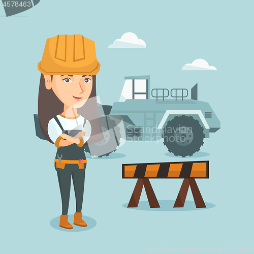 Image of Young caucasian builder with arms crossed.