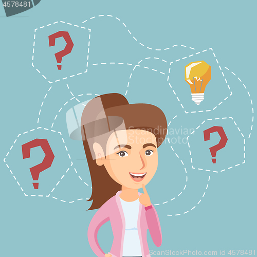 Image of Caucasian business woman having business idea.