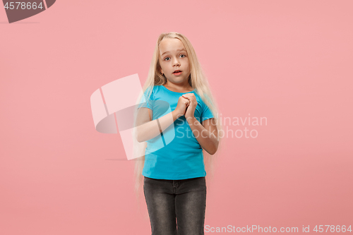 Image of Young serious thoughtful sad teen girl