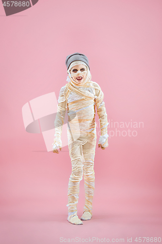 Image of Studio image of a young teen girl man bandaged,