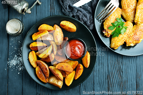 Image of potato with chicken wings