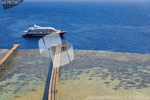 Image of Luxury yacht parking at the pier