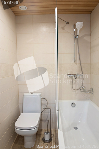 Image of Fragment with shower in luxury apartment