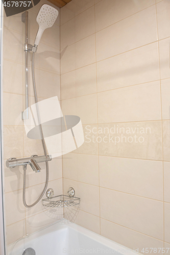 Image of Fragment with shower in luxury apartment