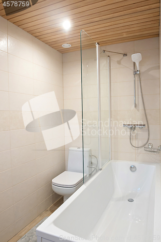 Image of Fragment with shower in luxury apartment