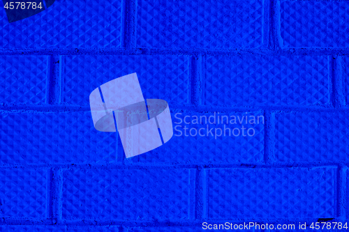 Image of Background of brick wall pattern texture. Blue toned.