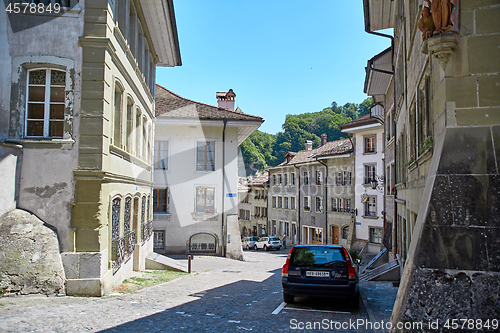 Image of Street view of OLD Town Fribourg, Switzerland