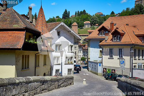 Image of Street view of OLD Town Fribourg, Switzerland