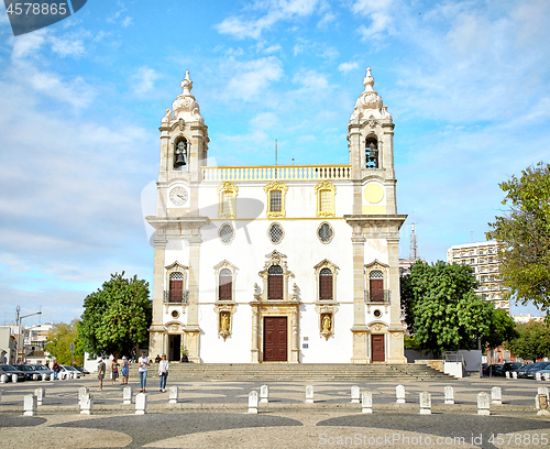 Image of Carmo Church (Chapel of Bones) in Faro, Algarve region, Portugal