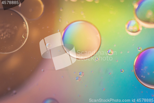 Image of Rainbow abstract defocused background picture made with oil, water and soap