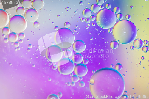 Image of Defocused multicolored abstract background picture made with oil, water and soap