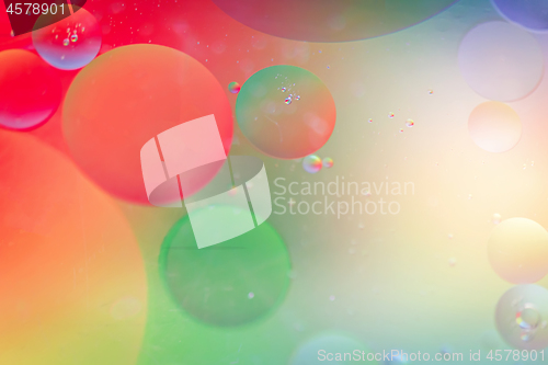 Image of Defocused rainbow abstract background picture made with oil, water and soap