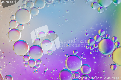 Image of Defocused multicolored abstract background picture made with oil, water and soap