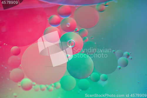Image of Defocused rainbow abstract background picture made with oil, water and soap