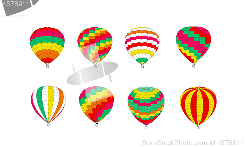 Image of Set of multicolored balloons on a white background. Vector illustration