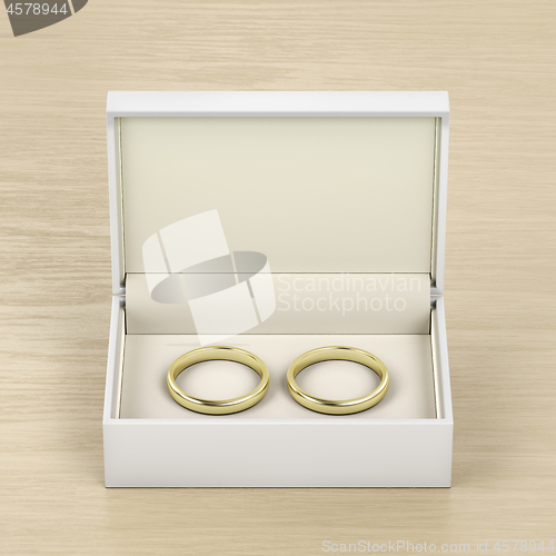 Image of Box with gold wedding rings